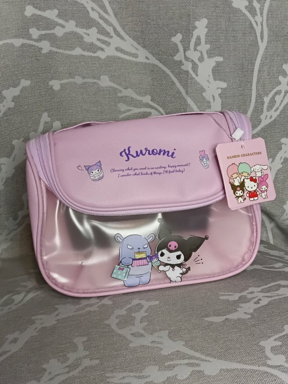 Sanrio - Kuromi & Baku Pink Clear Window Travel Bag